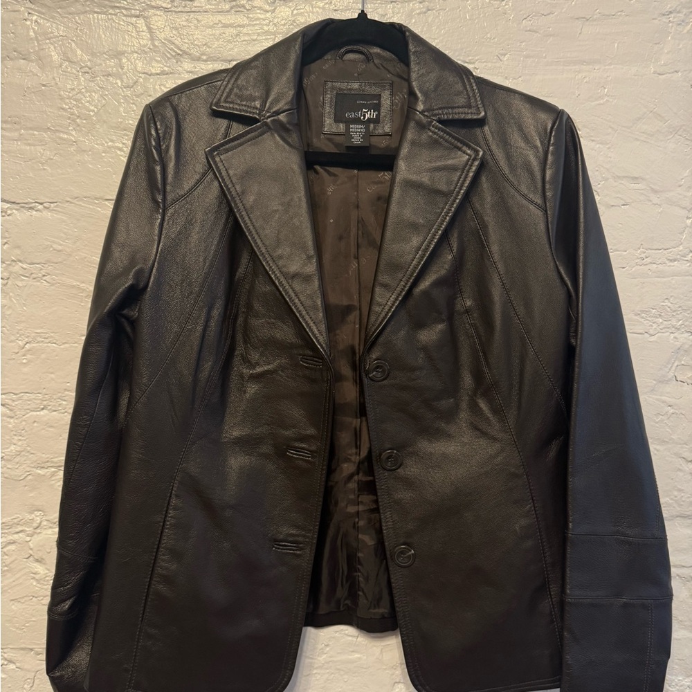 East 5th Chocolate Brown Leather Blazer Jacket